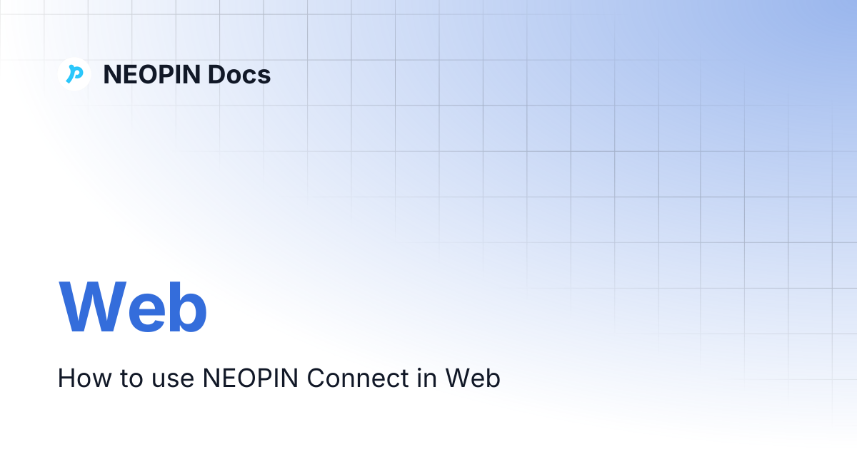 Web | NEOPIN Docs