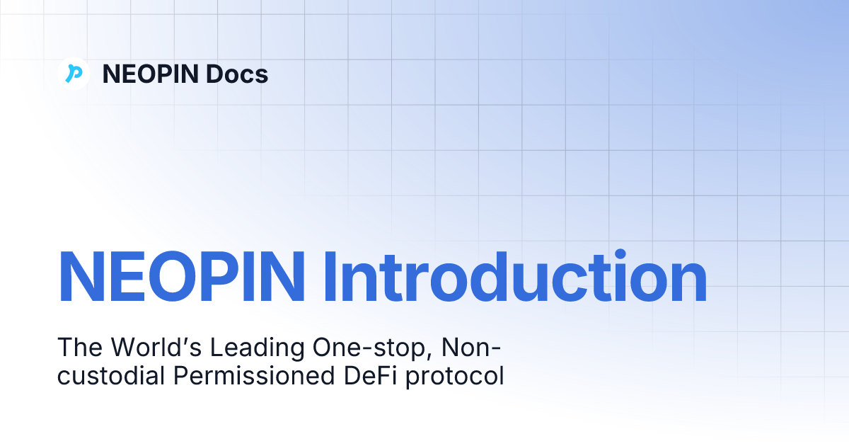 Neopin Introduction Neopin Docs